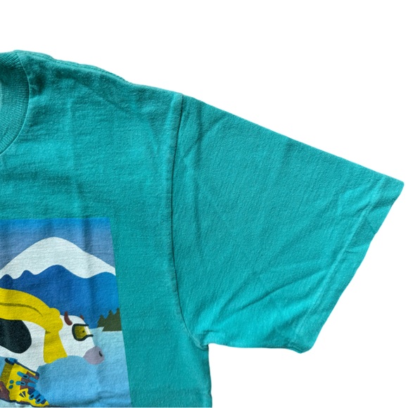 Cows Vintage 1990's Skiing Blue Small T-Shirt - Picture 6 of 10